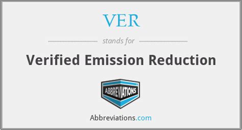 verified emission reduction ver.